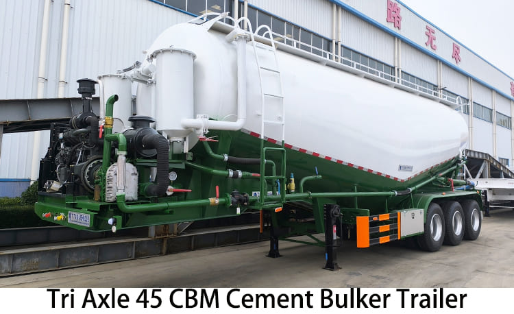 Prix de la remorque pour camion-citerne à ciment à trois essieux de 45 CBM à vendre au Bénin