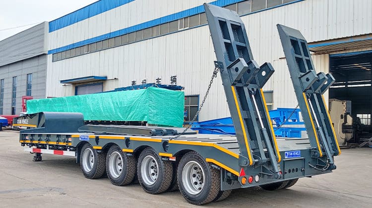 4 Axle 100 Ton Low Bed / Lowbed Trailer Transport Price for Sale in Matadi RD Congo